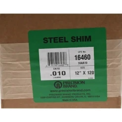 Metal Shim Stock: Roll, 0.0100" Thick, 120" Long, 12" Wide, 1010 Steel