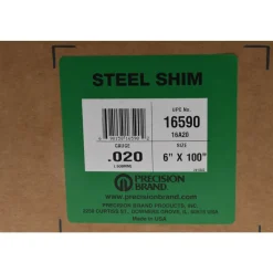 Metal Shim Stock: Roll, 0.0200" Thick, 100" Long, 6" Wide, 1010 Steel