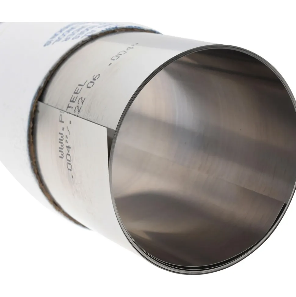 Metal Shim Stock: Roll, 0.0040" Thick, 100" Long, 6" Wide, 1010 Steel