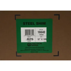 Metal Shim Stock: Roll, 0.0250" Thick, 120" Long, 12" Wide, 1010 Steel