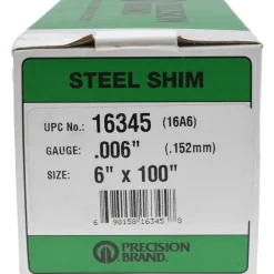 Metal Shim Stock: Roll, 0.0060" Thick, 100" Long, 6" Wide, 1010 Steel