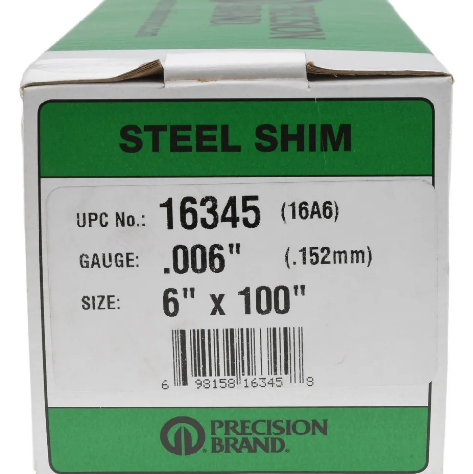 Metal Shim Stock: Roll, 0.0060" Thick, 100" Long, 6" Wide, 1010 Steel