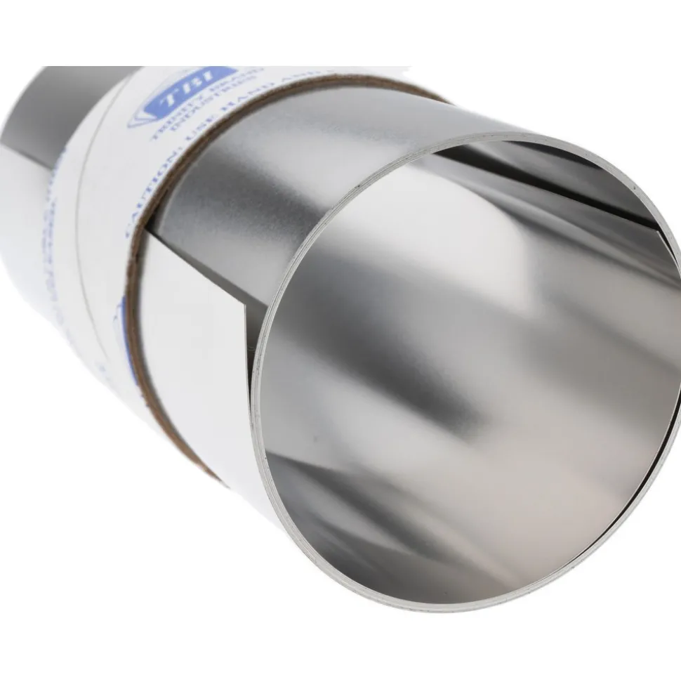 Metal Shim Stock: Roll, 0.0100" Thick, 50" Long, 6" Wide, 302 Stainless Steel