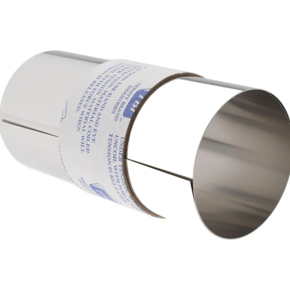 Metal Shim Stock: Roll, 0.0030" Thick, 50" Long, 6" Wide, 302 Stainless Steel