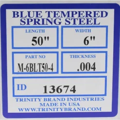 Metal Shim Stock: Roll, 0.0040" Thick, 50" Long, 6" Wide, 1095 & Blue Tempered Spring Steel