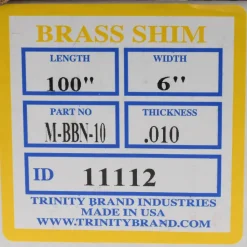 Metal Shim Stock: Roll, 0.0100