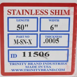 Metal Shim Stock: Roll, 0.0005
