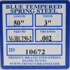 Metal Shim Stock: Roll, 0.0020" Thick, 50" Long, 3" Wide, 1095 & Blue Tempered Spring Steel