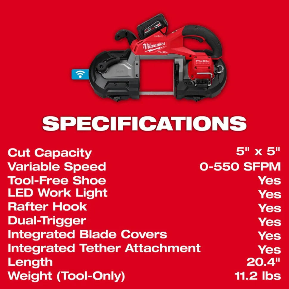 M18 FUEL™ Dual Trigger Deep Cut Band Saw Kit: 44.875" Blade Length