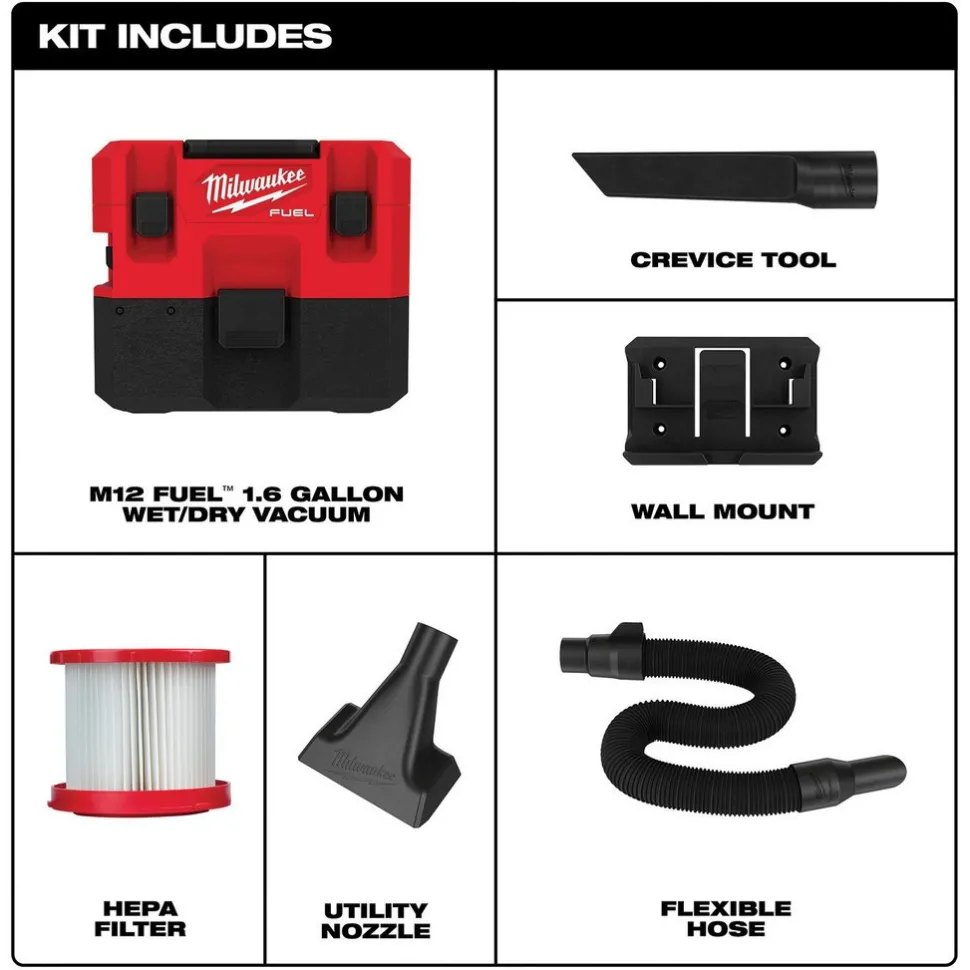 M12 FUEL™ 1.6 Gallon Wet/Dry Vacuum