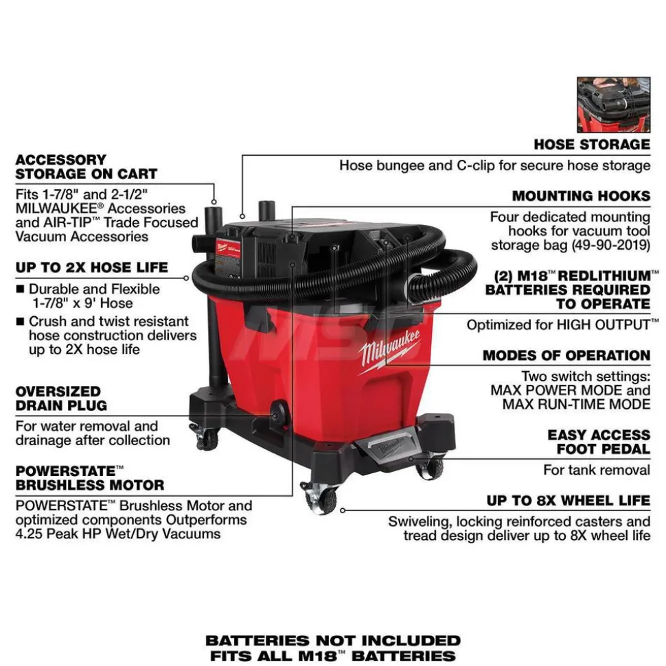 M18 FUEL™ NEXUS™ 9 Gallon Dual-Battery Wet/Dry Vacuum