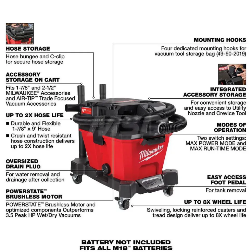 M18 FUEL™ NEXUS™ 6 Gallon Wet/Dry Vacuum