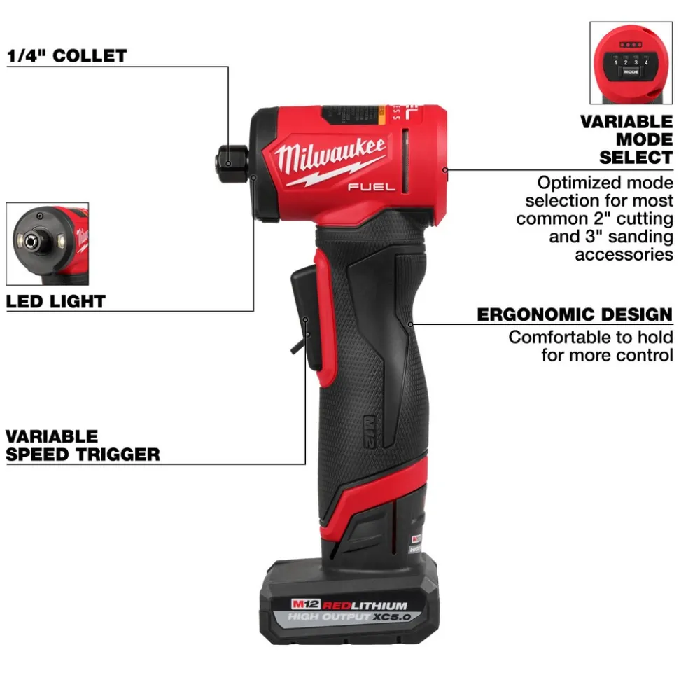M12 FUEL™ 1/4" Right Angle Die Grinder Kit