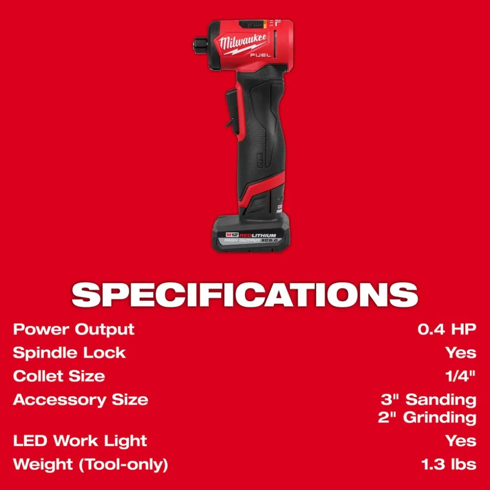M12 FUEL™ 1/4" Right Angle Die Grinder Kit