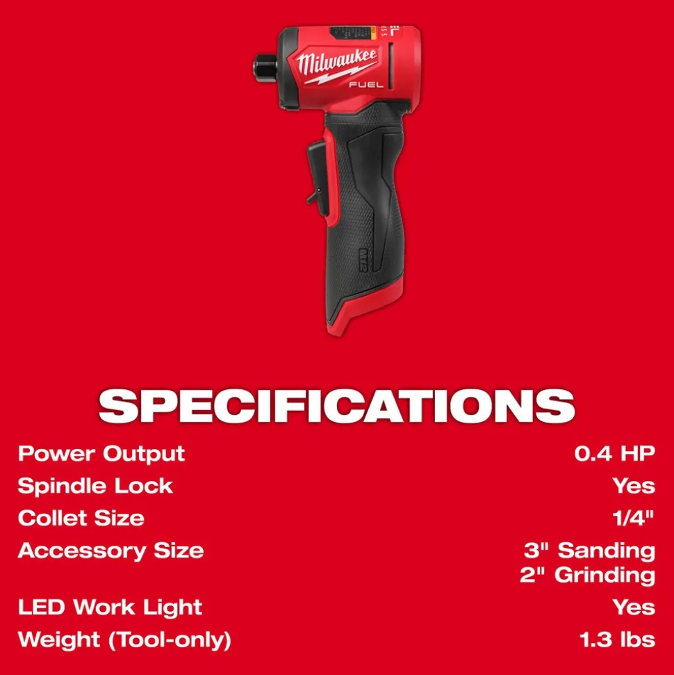 M12 FUEL™ 1/4" Right Angle Die Grinder (Bare Tool)