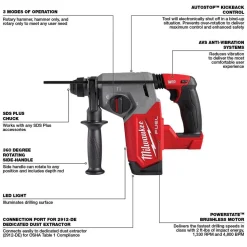 M18 FUEL™ 1" SDS Plus Rotary Hammer (Bare Tool)