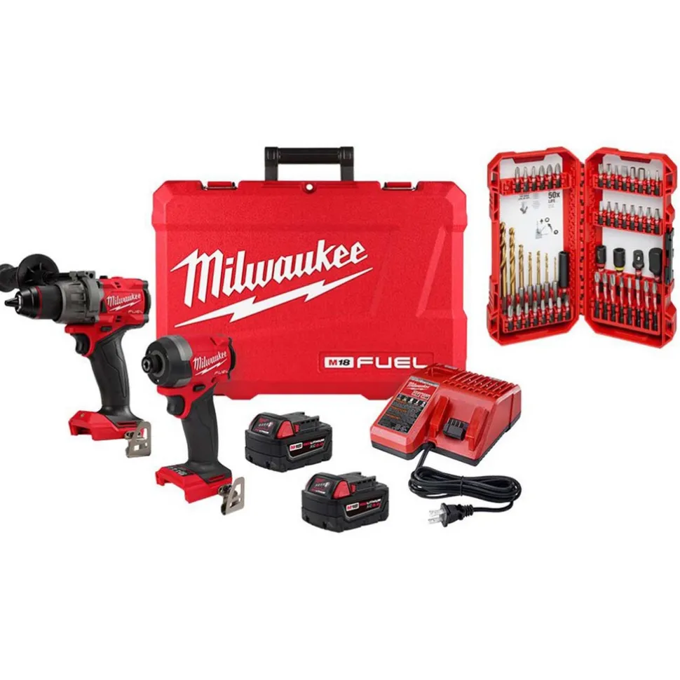 M18 FUEL™ 2-Tool Combo Kit, 1/2" Hammer Drill/Driver & 1/4" Hex Impact Driver