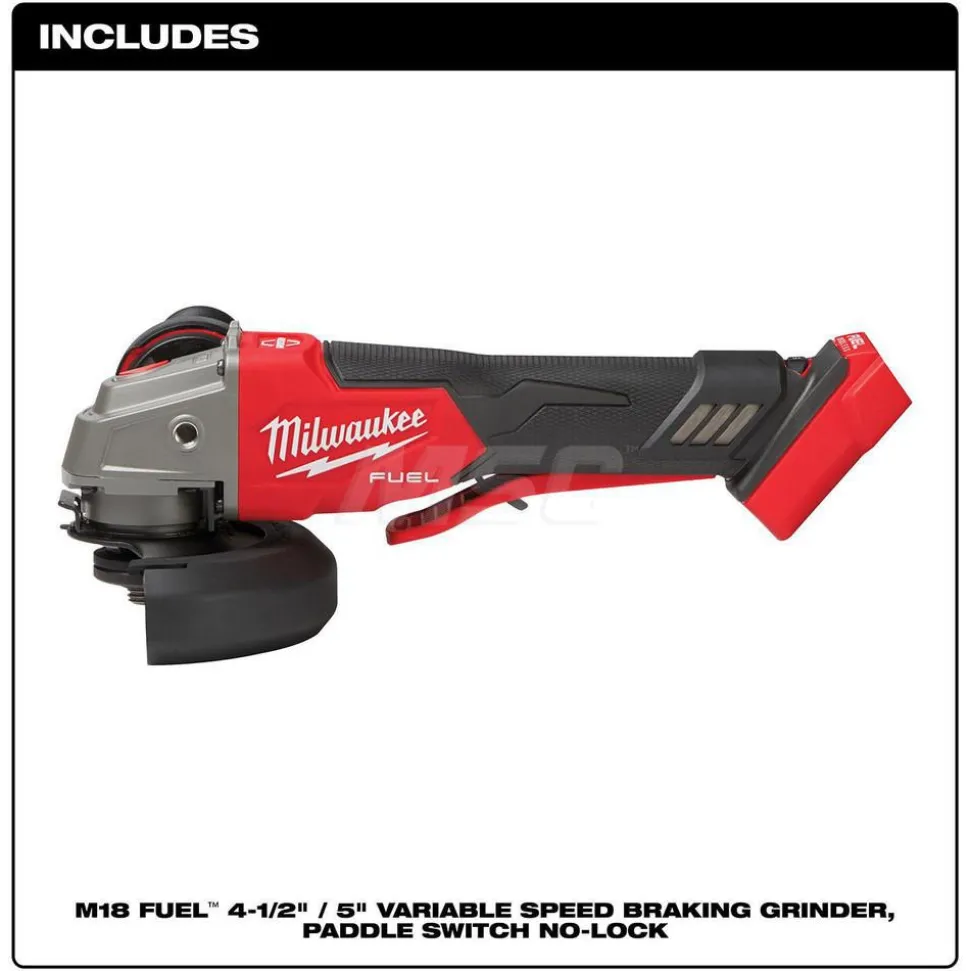 M18 FUEL™ 4-1/2"/5" Variable Speed Braking Grinder, Paddle Switch No-Lock