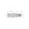 3/4" Mill Dia, 1-1/8" LOC, 66.8mm OAL, 2 Flute Square End Mill Head