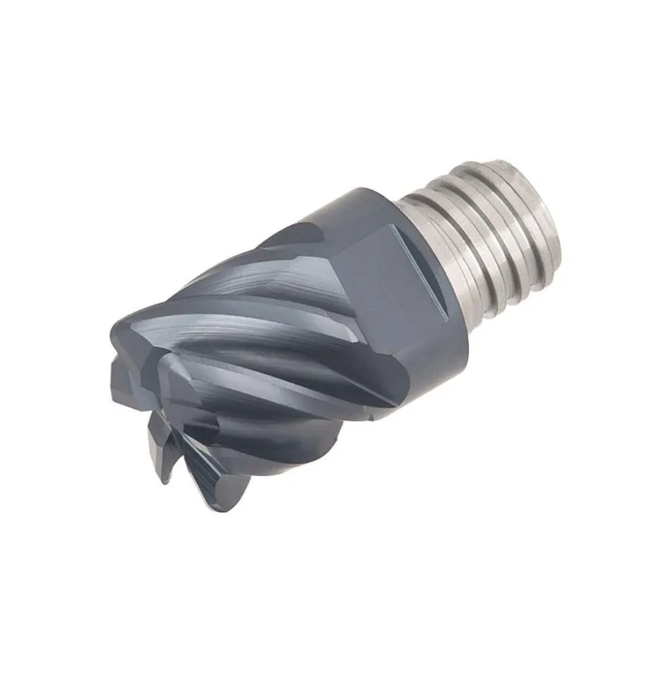 1/2" Mill Dia, 3/8" LOC, 21/32" OAL, 6 Flute Square End Mill Head