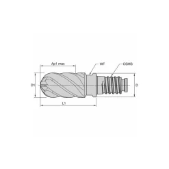 3/8" Mill Dia, 9/16" LOC, Solid Carbide Ball End Mill Head