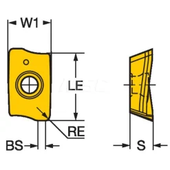 Milling Inserts: Insert Style: R390; Insert Size: 11; Insert Material: Solid Carbide; Insert Shape: Parallelogram