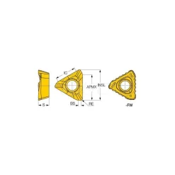 Milling Inserts: Insert Style: TDKT; Insert Size: 15; Insert Material: Solid Carbide; Insert Shape: Triangle