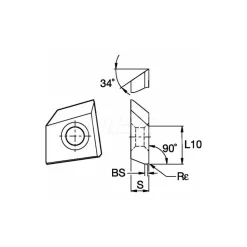 Milling Inserts: Insert Style: BGHX; Insert Size: 15; Insert Material: Solid Carbide; Insert Shape: Irregular