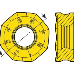 Milling Inserts: Insert Style: ONMU; Insert Size: 05; Insert Material: Solid Carbide; Insert Shape: Octagon