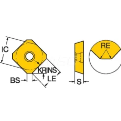Milling Inserts: Insert Style: R245; Insert Size: 12; Insert Material: Solid Carbide; Insert Shape: Square