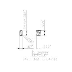Milling Inserts: Insert Style: LNMT; Insert Size: 08; Insert Material: Solid Carbide; Insert Shape: Butterfly