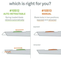 Mini Utility Knife: 133.50 mm Handle, Retractable Blade