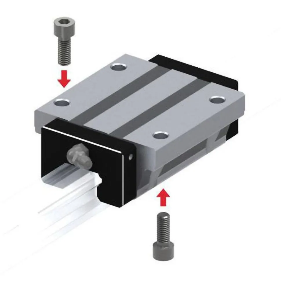 92mm L x 70mm W x 30.2mm H, 45mm Transverse Hole Spcg, 57mm Lateral Hole Spcg, 4 Way SHS Block w/Caged Ball