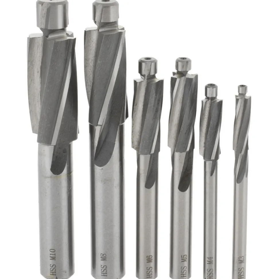 3mm to 10mm Socket-Head Cap Screw Compatible, High Speed Steel, Solid Pilot Counterbore Set