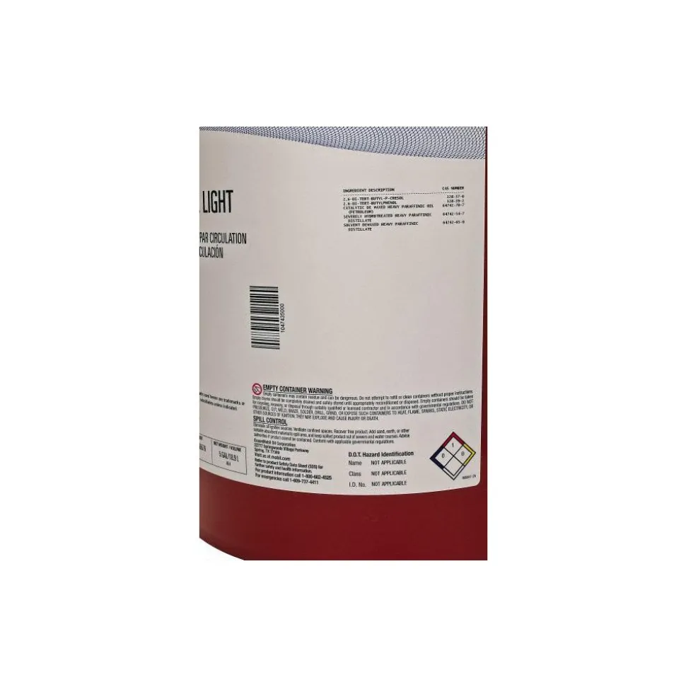 Mobil DTE Oil Named Circulating Machine Oil: 5 gal Pail, SAE 10, ISO 32