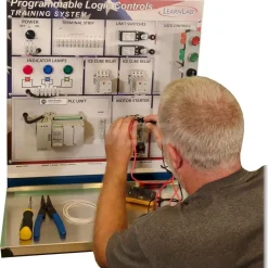 Motion Control & Power Transmission Training Systems: Type: PLC; Includes: Ice Cube Control Relays, Wye Wound 3-Phase Induction Motor, Three Phase Motor, Student Workbook with Labs (PDF), Classroom Hand-Outs, Rheostat Control (0-10V & 5-20MA), Industrial Stop-Start Controls, Industrial Panel Indication, Selector Switches, Instructor's Workbook (PDF)