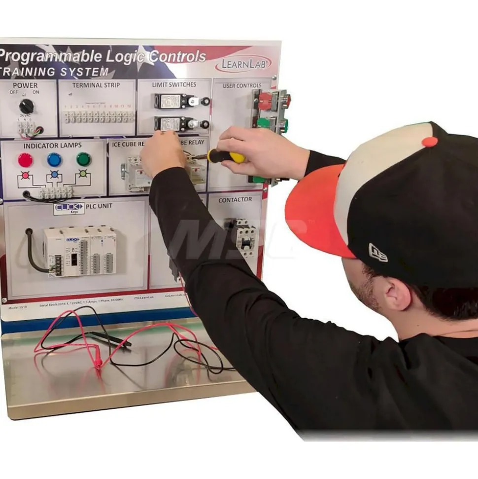 Motion Control & Power Transmission Training Systems: Type: PLC; Includes: PowerPoint Presentation, Programming Cable, DirectLogix, Hands-On Training Panel with Physical Working Components, Thumb Drive with Printable Book Materials