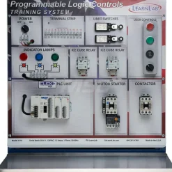 Motion Control & Power Transmission Training Systems: Type: PLC; Includes: PowerPoint Presentation, Programming Cable, DirectLogix, Hands-On Training Panel with Physical Working Components, Thumb Drive with Printable Book Materials
