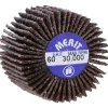 Mounted Flap Wheel: 1" Dia, 1" Face Width, 60 Grit, Aluminum Oxide