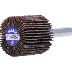 Mounted Flap Wheel: 1" Dia, 1" Face Width, 60 Grit, Aluminum Oxide