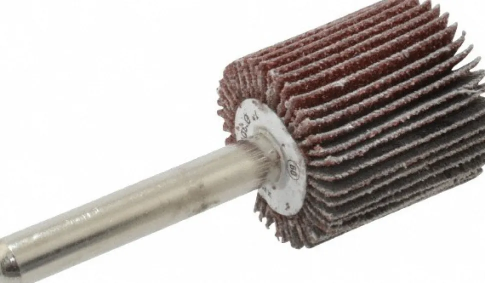 Mounted Flap Wheel: 1" Dia, 1" Face Width, 60 Grit, Aluminum Oxide