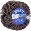Mounted Flap Wheel: 2" Dia, 1" Face Width, 60 Grit, Aluminum Oxide