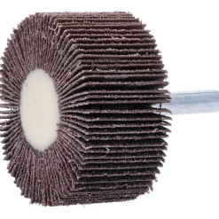 Mounted Flap Wheel: 2" Dia, 1" Face Width, 60 Grit, Aluminum Oxide