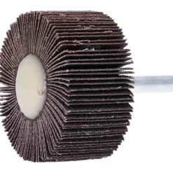 Mounted Flap Wheel: 2" Dia, 1" Face Width, 80 Grit, Aluminum Oxide