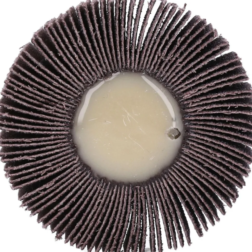 Mounted Flap Wheel: 2" Dia, 1" Face Width, 80 Grit, Aluminum Oxide
