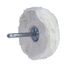 Mounted Loose Sewn Buffing Wheel: 3" Dia, 3/4" Thick, 1/4" Shank Dia