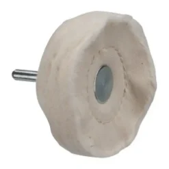 Mounted Loose Sewn Buffing Wheel: 3" Dia, 3/4" Thick, 1/4" Shank Dia