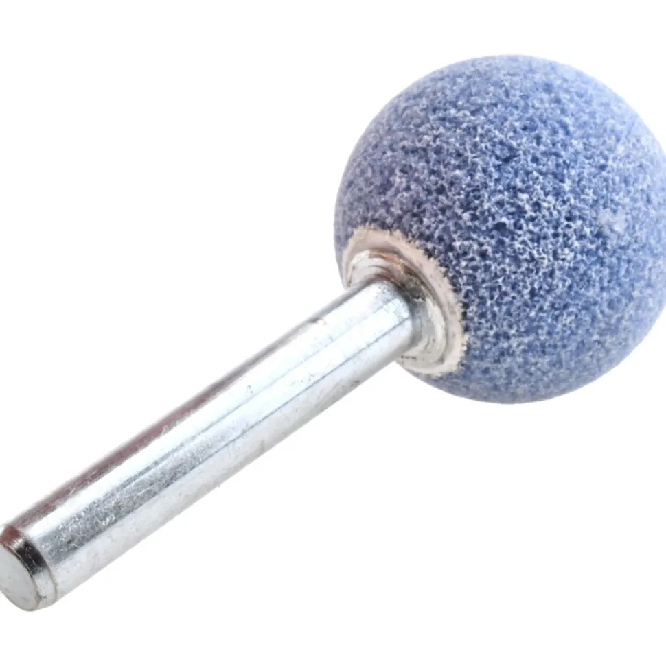 Mounted Point: 1" Thick, 1/4" Shank Dia, A25, 60 Grit, Medium