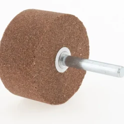 Mounted Point: 1" Thick, 1/4" Shank Dia, W242, 60 Grit, Medium