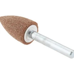 Mounted Point: 1-1/4" Thick, 1/4" Shank Dia, A12, 60 Grit, Medium